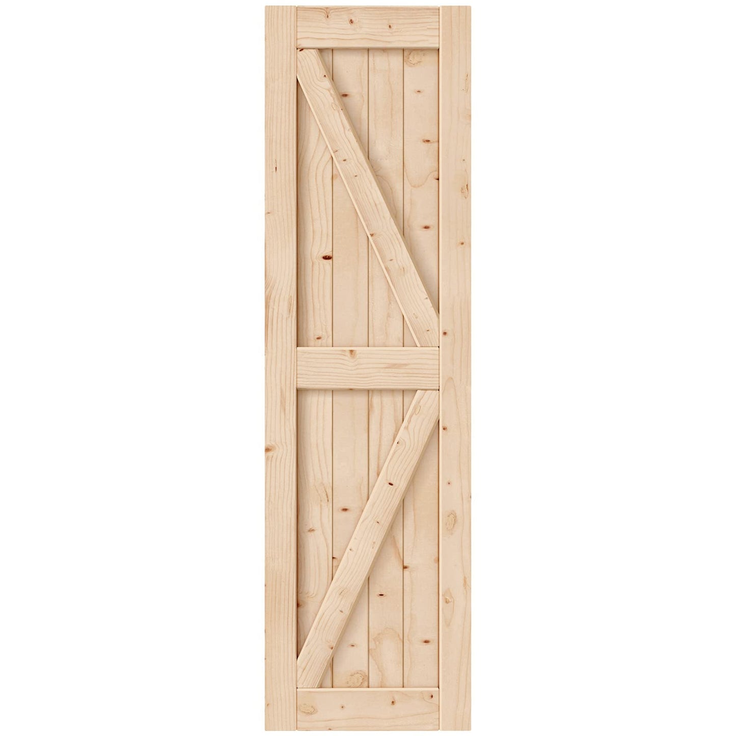 EaseLife 24in x 84in Sliding Barn Wood Door,Interior Doors,DIY Assemblely,Solid Natural Spruce Panelled Slab,Easy Install,Apply to Rooms & Storage - WoodArtSupply