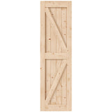EaseLife 24in x 84in Sliding Barn Wood Door,Interior Doors,DIY Assemblely,Solid Natural Spruce Panelled Slab,Easy Install,Apply to Rooms & Storage EaseLife