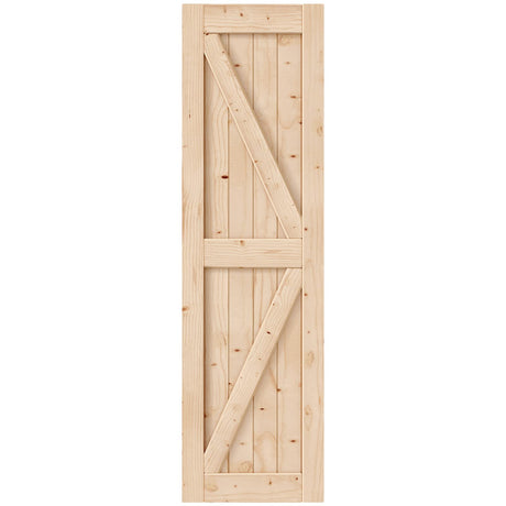 EaseLife 24in x 84in Sliding Barn Wood Door,Interior Doors,DIY Assemblely,Solid Natural Spruce Panelled Slab,Easy Install,Apply to Rooms & Storage EaseLife