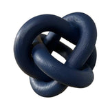 GUDAGUU Wood Knot Decor -Coffee Table Decor Shelf Decor Table Books Hand Carved Home Decoration Boho Country Rustic Modern Shabby Chic Style Decor 3 Link Wooden Knot Chain Link Decor (Navy Blue) GUDAGUU