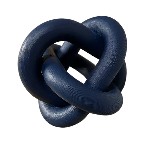 GUDAGUU Wood Knot Decor -Coffee Table Decor Shelf Decor Table Books Hand Carved Home Decoration Boho Country Rustic Modern Shabby Chic Style Decor 3 Link Wooden Knot Chain Link Decor (Navy Blue) GUDAGUU