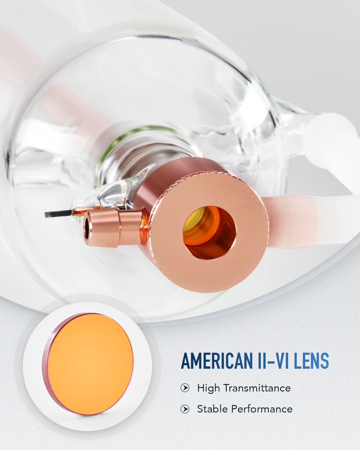 OMTech 100W CO2 Laser Tube for Laser Engraver & Cutter Machine, 1450mm 80mm Dia Laser Cutter Tube with Borosilicate Glass 10000hr MTTF, Laser Cutting Engraving Machine Replacement Tube for Wood Stone OMTech