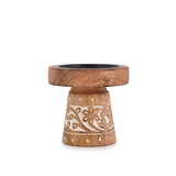 NIRMAN Mango Wood Candle Holders, Wood Candlesticks for Home Wedding Table Decor Centerpiece (4" x 4" x 4") NIRMAN