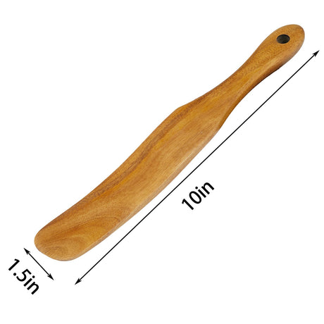 Wooden Spatula ，Sourdough Spatula，Teak Kitchen Spatula ， Mixing Sourdough Spoon Stirring Stick Wood Bread Spatula for Cooking Utensils Flat Spurtles Kitchen Tools Scraper Jar Spatula Kunovo