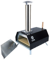 Elevon Pizza Oven Wood Fired Pizza Maker, Portable Stainless Steel, Pizza Grill, Outdoors with Pizza Peel and Pizza Stone Elevon