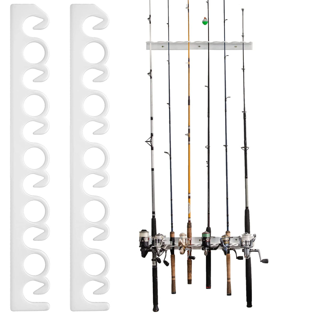 Coldcreek Outfitters Universal Fishing Rod Rack, Fishing Gear, Fishing Accessories, Rod Holder, Pole Storage, Wall Mount, Cieling Mount, 24" L x 3" W x 3" H Coldcreek Outfitters