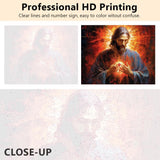Jesus Paint by Numbers Kit for Adults, Jesus God DIY Paint by Numbers, Sacred Heart of The Lord Painting Acrylic Paint Crafts for Home Decoration 16x20 Inch Rebotipy