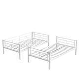 Bellemave Bunk Bed Twin Over Twin, Twin Bunk Beds with High Guardrail and Build in Ladder, Kids Bunk Beds with Slats, No Box Spring Needed, White Bellemave