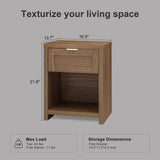 OAKHAM HOME Night Stand Set 2, Boho End Table with Drawer and Storage Shelf Accent Table, Minimalist Sofa Bed Side Accent Table with Drawer for Bedroom Living Room OAKHAM HOME