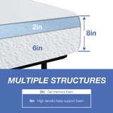 6/8/10/12 inch Gel Memory Foam Mattress for Cool Sleep & Pressure Relief, Medium Firm Mattresses CertiPUR-US Certified/Bed-in-a-Box/Pressure Relieving (8 in, Queen) FDW