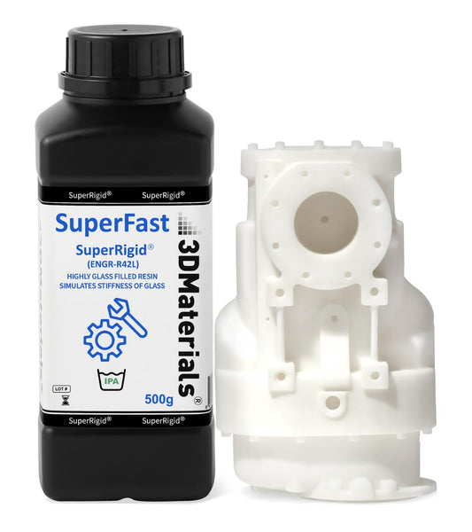 SuperRigid 3D Printer Resin 6.0GPa, 40% of Nano-Micro Ceramic Powder Filled for Ceramic Like Prototypes, Made in Korea by 3DMaterials (500g, White)