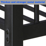 LEEKOUS Upgraded Version Thicken Metal Full XL Over Queen Bunk Bed, Best Industrial Style Heavy Duty Bunk Beds Frame with Side Ladder and Safety Guard Rails for Kids, Adults (Full XL/Queen) LEEKOUS