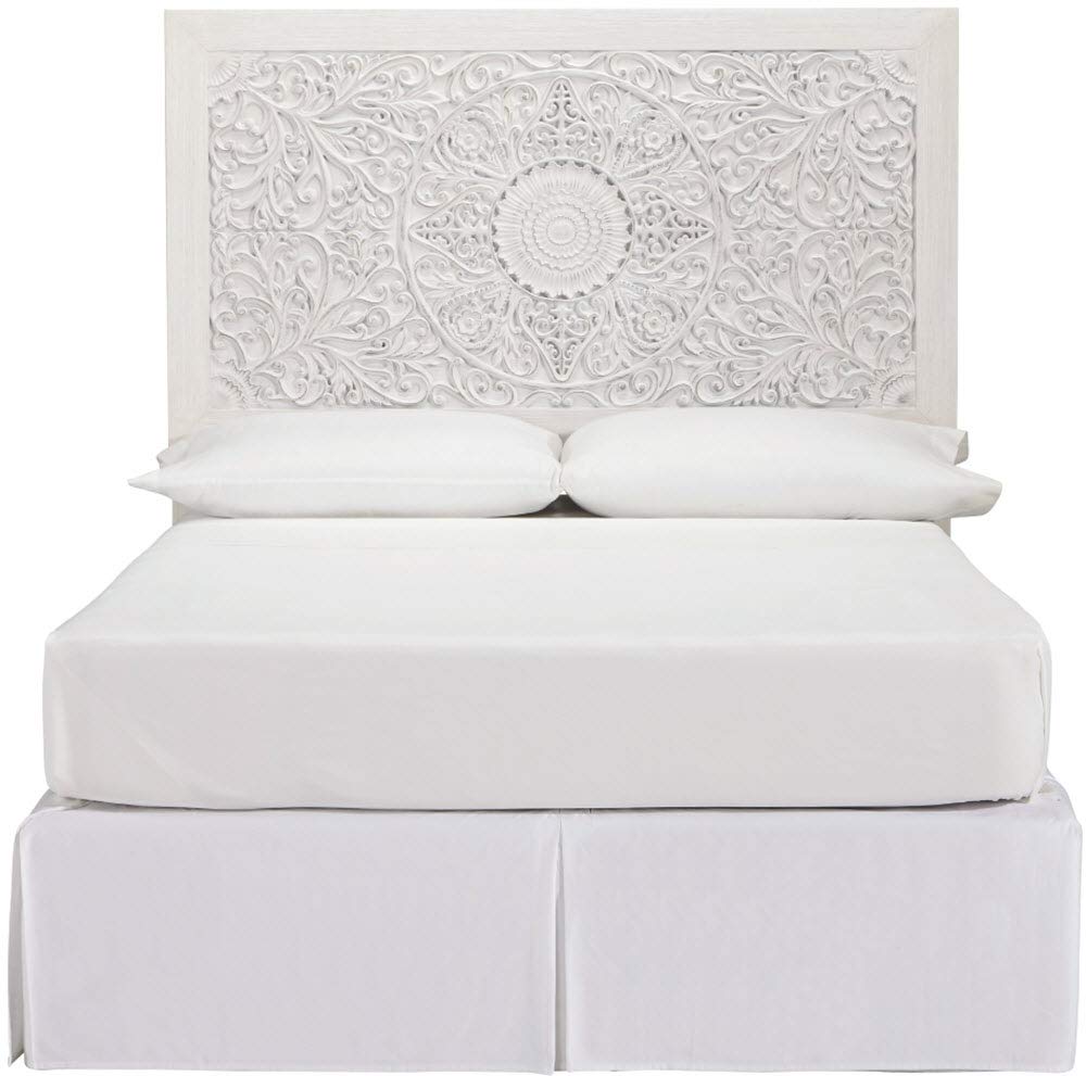 Signature Design by Ashley Paxberry Boho Chic Panel Adjustable Headboard ONLY, Full, Whitewash Signature Design by Ashley