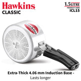 Hawkins 1.5 Litre Classic Pressure Cooker, Induction Inner Lid Cooker, Pan Cooker, Best Cooker, Silver (ICL15) HAWKINS