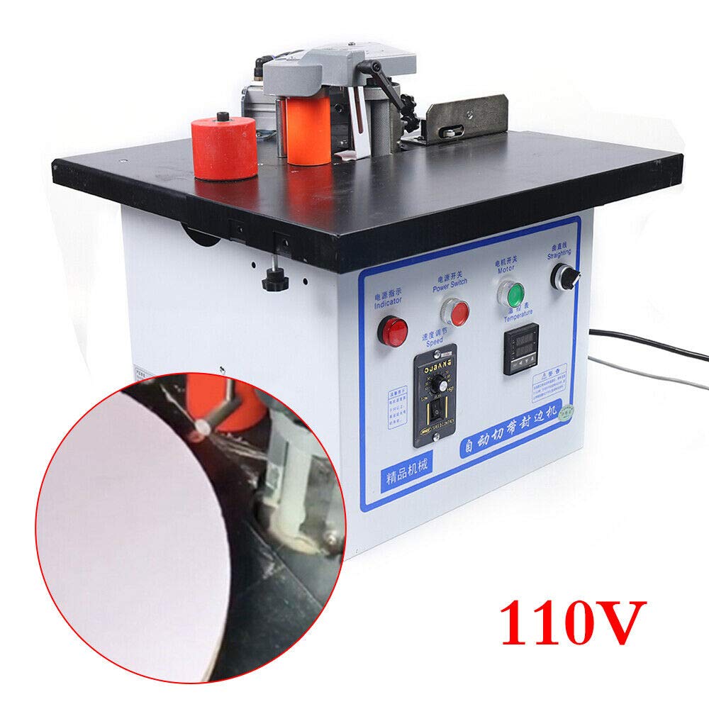Portable Edge Bander, Automatic Edge Banding Machine Double Side Gluing Wood Banding Machine,110V,0-6m/min MARTEXBUY