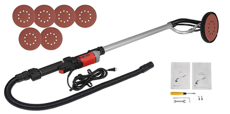 BBBuy 800W Drywall Sander Commercial Electric Sander with 6 Pcs Sanding Pads Discs Adjustable Variable Speed 1000-2000 RPM Wall Sander with Extendable Handle BBBuy