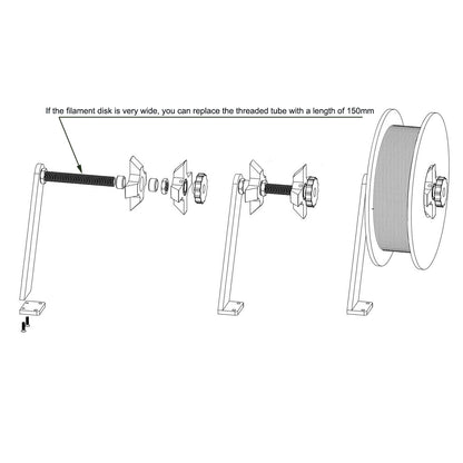 Yeebyee Upgrade Filament Spool Holder Kit with Bearing Rotatable Holder for Ender 3/Ender 3 V2/Ender 3 Pro/Ender 5/CR-10 3D Printer (Spool Holder) - WoodArtSupply