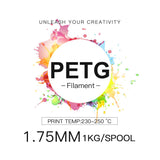 Inland Micro Center PETG Filament 1.75mm, Black - 1KG Spool - Dimensional Accuracy +/- 0.03mm INLAND