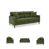 Signature Design by Ashley Bixler Mid-Century Modern Tufted Sofa with 2 Toss Pillows, Green Signature Design by Ashley