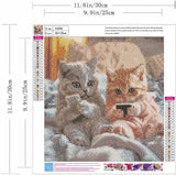 ZQEATRY 5d Diamond Painting Kits for Adults Beginners,Cute Animal Cat Diamond Art Kits for Adults,DIY 5D Full Round Drill Paint by Diamonds Dots, Home Wall Decor 12 x 12 Inch ZQEATRY