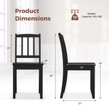 Giantex Farmhouse Dining Chairs Set of 4, Modern Kitchen Chairs w/Rubber Wood Legs & Curved Backrest, Ladder Back Diner Chairs, Wooden Side Chairs for Study, Dining Room, Load 400 LBS, Black Giantex