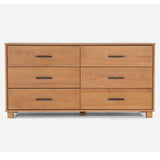 Grain Wood Furniture Loft 6-Drawer Dresser, Solid Wood with Acacia Finish Grain Wood Furniture