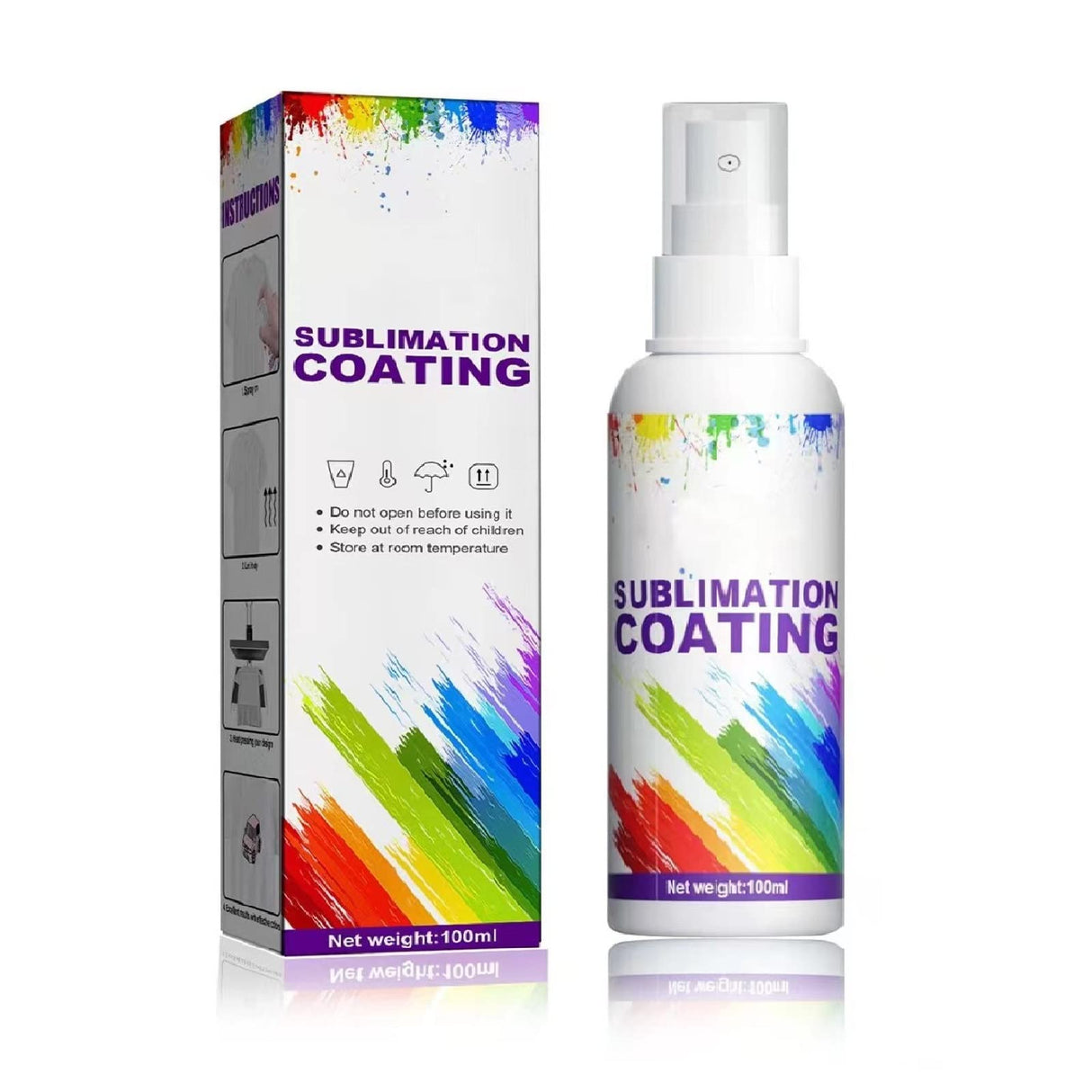 Sublimation Spray for Cotton, Sublimation Coating Spray, Quick Dry & Super Adhesion, High Gloss Sublimation Coating Supplies for All Fabric Polyester T-shirts Carton Wood Canvas Handbag100ML BLINGARTY