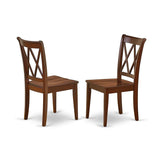East West Furniture OXCL3-MAH-W Oxford 3 Piece Modern Set Contains a Square Wooden Table and 2 Dining Chairs, 36x36 Inch East West Furniture