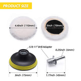 Wool Cutting Pad, Wool Buffing Polishing Pad Set, SPTA 7Pcs 3Inch (80mm) Wool Buffing Wheel for Drill Lambs Wool Hook and Loop for Compound Cutting & Polishing for Car Polisher SPTA