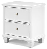 Signature Design by Ashley Fortman Traditional 2 Drawer Night Stand, White Signature Design by Ashley