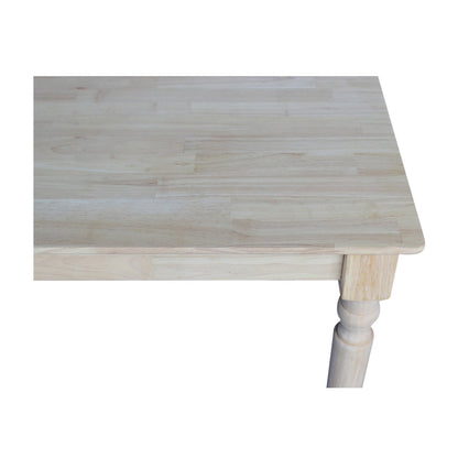 International Concepts Solid Wood Top Table with Turned Legs, Standard Height - WoodArtSupply