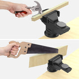 Housolution Universal Table Vise 3 Inch, 360°Swivel Base Bench Clamp Home Vise Clamp-On Vise Repair Tool Portable Work Bench Vise for Woodworking, Cutting Conduit, Drilling, Metalworking - Black Housolution