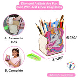 Little Jupiter Unicorn Diamond Art Kids Pencil Holder - Unicorn Crafts - Pencil Holder for Desk - Gem Art - Dot Art Kits Little Jupiter