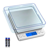 Food Scale Digital Kitchen Scale for Food Ounces and Grams, Small Electronic Pocket Scale for Weight Loss, Baking, Cooking, Coffee, Jewelry, 6.6lb/3kg, 0.01oz/0.1g Precision (Batteries, 2 Trays) Sylhair