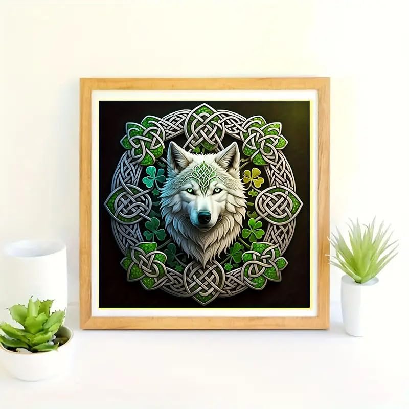 CXYQLC DIY 5D Diamond Painting Kits for Adults, Diamond Art Wolf King Diamond Painting Full Drill Crystal Rhinestone Embroidery Craft Kits for Home Wall Decor Gifts 11.8x11.8inch CXYQLC