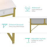 Lufeiya White Makeup Vanity Desk with Mirror and Lights, 40 inch Make Up Vanity Desks with Fabric Drawers & Charging Station, Dressing Table and Chair Set for Bedroom Girls, White Gold Lufeiya