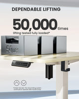 ErGear Height Adjustable Electric Standing Desk, 63x 28 Inches Sit Stand up Desk, Large Memory Computer Home Office Desk (Natural) ErGear