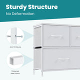OLIXIS Dresser for Bedroom with 5 Drawers, Wide Chest of Drawers, Fabric Bedroom Dresser with Drawer Organizers, Storage Organizer Unit with Fabric Bins for Closet, Living Room, Hallway, Classic White OLIXIS