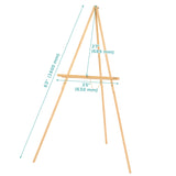 VISWIN 63" Wooden Tripod Display Easel Stand for Wedding Sign, Poster, A-Frame Artist Easel Floor with Tray for Painting, Canvas, Foldable Easel - Natural VISWIN