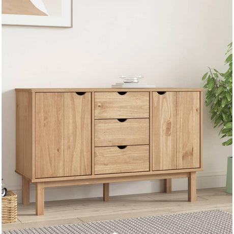 loibinfen Wooden Sideboard with 3 drawers and 2 compartments, Buffet Sideboard Storage Credenza Cabinet Console Table Kitchen Dining Room Furniture Organizer, Entryway Cupboard, 44.7"x16.9"x28.7" -AA loibinfen