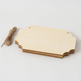 6pcs 8.8X5.9in Unfinished Wood Sign Blank Hanging Wooden Plaque DIY Craft Project Wood Sign with Rope Door Wall Art Decorative (Rectangle) Xhqsulsclac