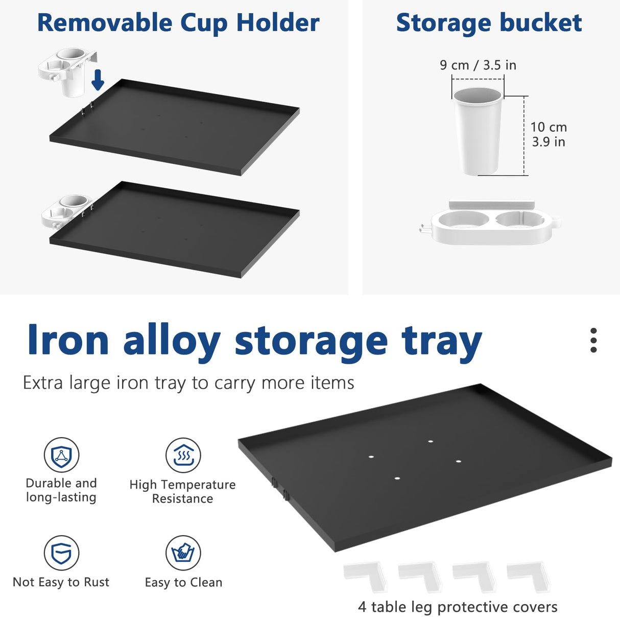 Salon Tray Cart on Wheels with Stand Rack Tray, Premium Iron Alloy Tattoo Tray Height Adjustable Salon Service Tray with 360 Degree Mute Universal Tricycle for Tattoo Work, SPA and Dental Tray ZHOOGE