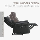 KISLOT Leather Power Recliner Chair Wall Hugger Sofa with USB Charging Ports Electric Reclining RV Furniture for Living Room KISLOT