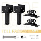 Heavy Duty Roof Riser Brackets Kit, Adjustable Roof Riser Beam Mount Brackets for Roof Pergola Gazebo (Black - Set 2) TPHUC