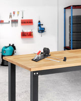 ENJOYWOOD Work Bench 42.5 Inch Workbench for Garage Heavy Duty Rubberwood Tabletop Work Table for Cutting Wood Shop Home Office Electronic Woodworking ENJOYWOOD