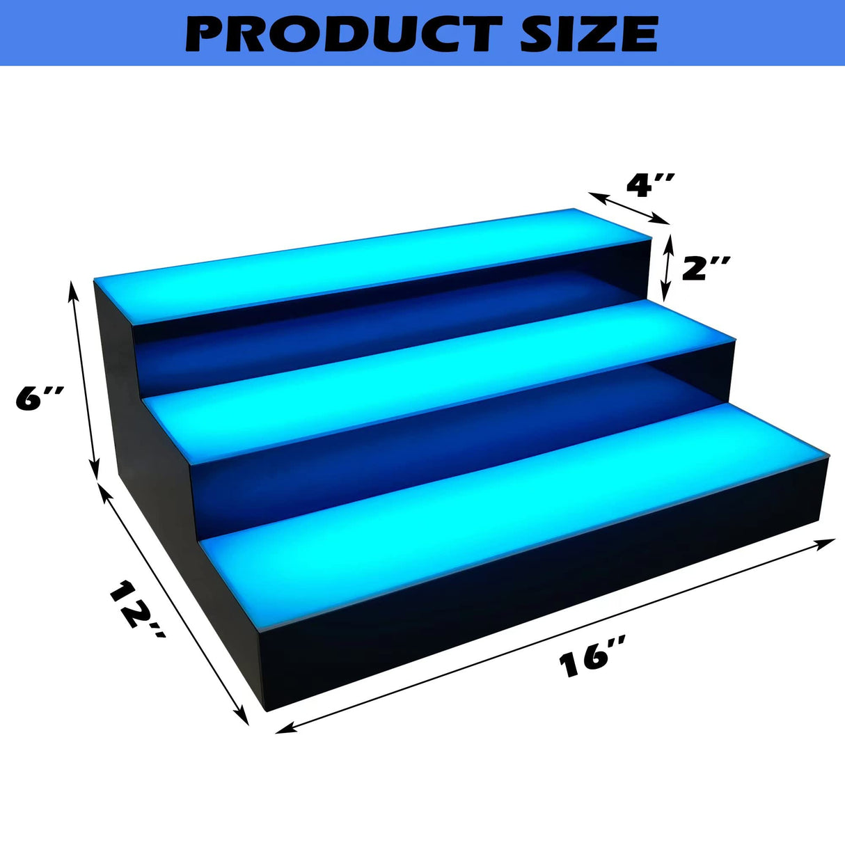 Royxen LED Lighted Liquor Bottle Shelf 3 Tier, 16 Inch Bar Shelf with Remote, Bottle Stand Multi-Color Lighting Modes for Bars Royxen