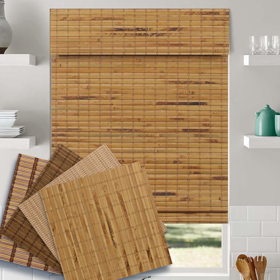SelectBlinds Bamboo Shades | Woven Wood Blinds for Windows Classic Cordless, Sample Kit SELECT BLINDS