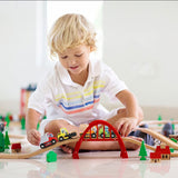 UMU Construction Toy Cars 7 PCS Wooden Kids Mini Vehicles for Toddlers, Compatible to Thomas Train Toys Railway and Major Brands, Best for 3 to 5 Year Old Boys and Girls UMU