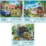 Bits and Pieces Set of 3 Jigsaw Puzzles 300 Pieces - Rustic America Bits and Pieces