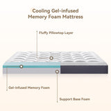 TERISTE 8 Inch Full Mattress Breathable Gel-Memory Foam Plus Pillowtop Mattress, Cool and Skin-Friendly, Fiberglass Free, Mattress in a Box, CertiPUR-US® Certified TERISTE